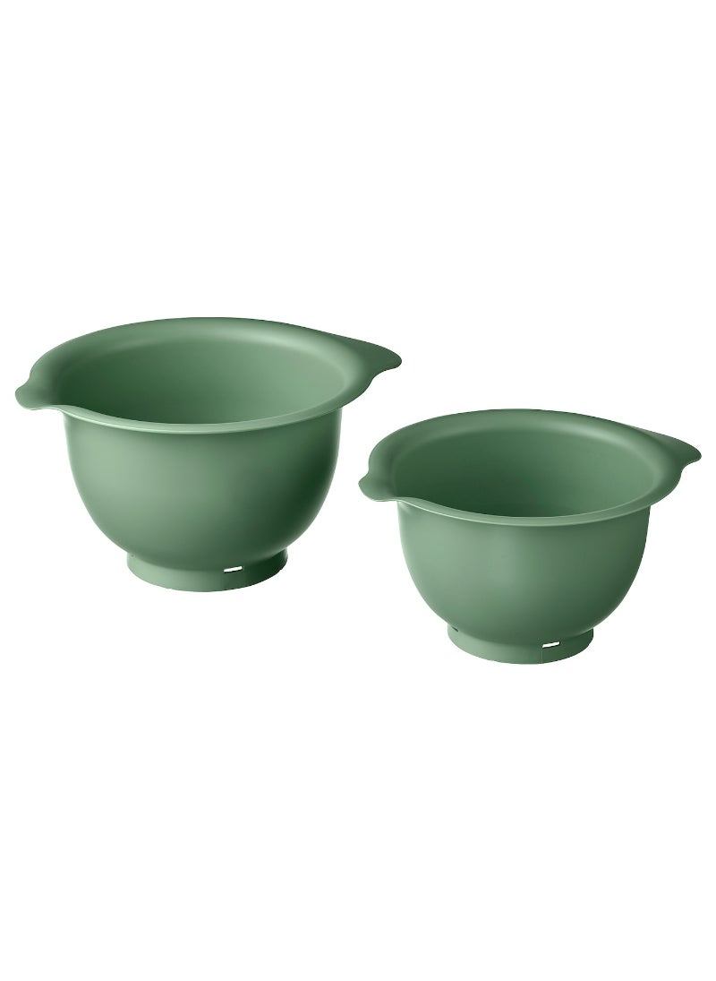 Mixing Bowl Versatile and Durable Kitchen Essential Dark Green set of 2