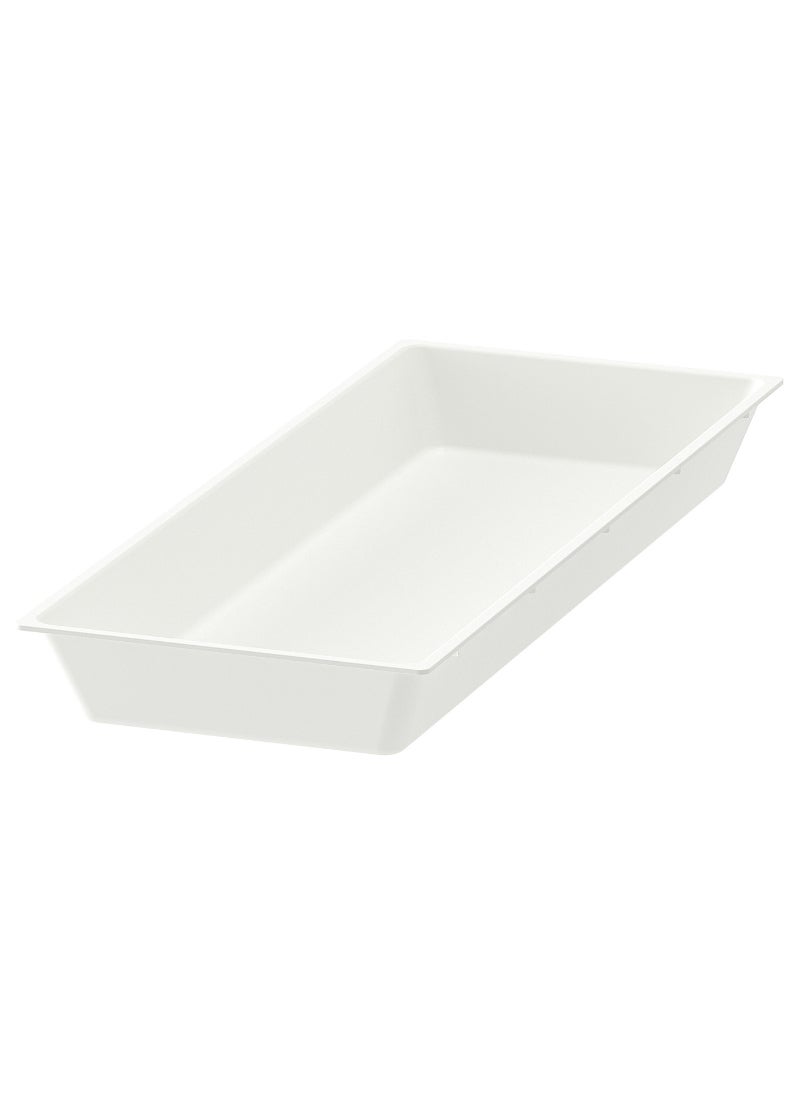 Utensil Tray Efficient Organizer with Multiple Compartments for Cutlery In White 20x50cm