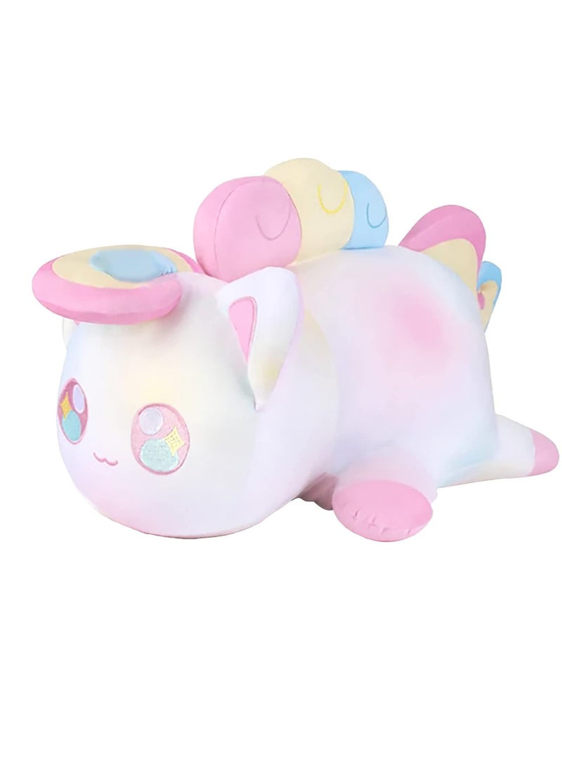 Rainbow Cat Plush Toy, 10 Inch Collectible Stuffed Animal, Cute Cartoon Cat Pillow, Perfect Gift for Kids and Fans