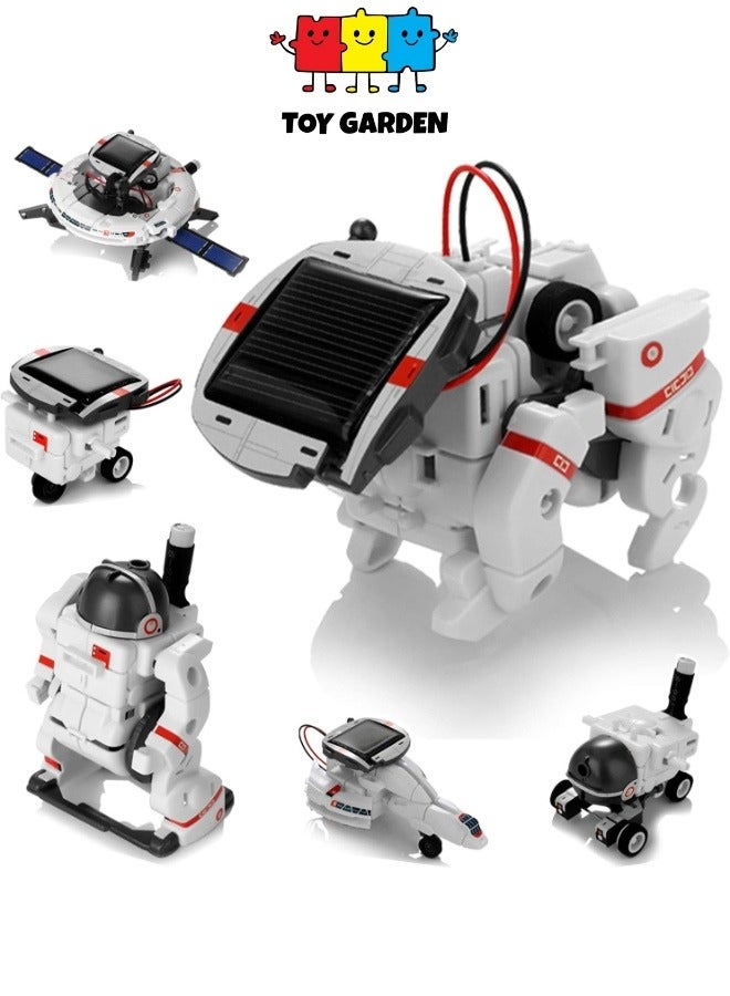 Solar Robot Toys 6 in 1 STEM Learning Kits Educational Space Moon Exploration Fleet Building Experiment Toys DIY Solar Power Science Gift for Kids Aged 8-12