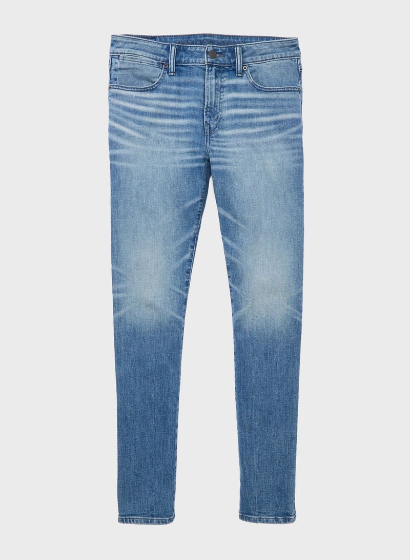 Mid Wash Skinny Fit Jeans