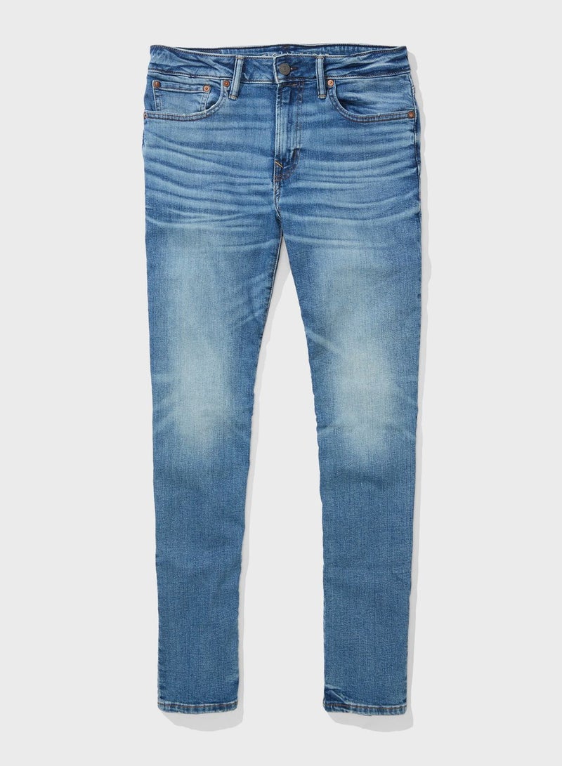 Mid Wash Skinny Fit Jeans