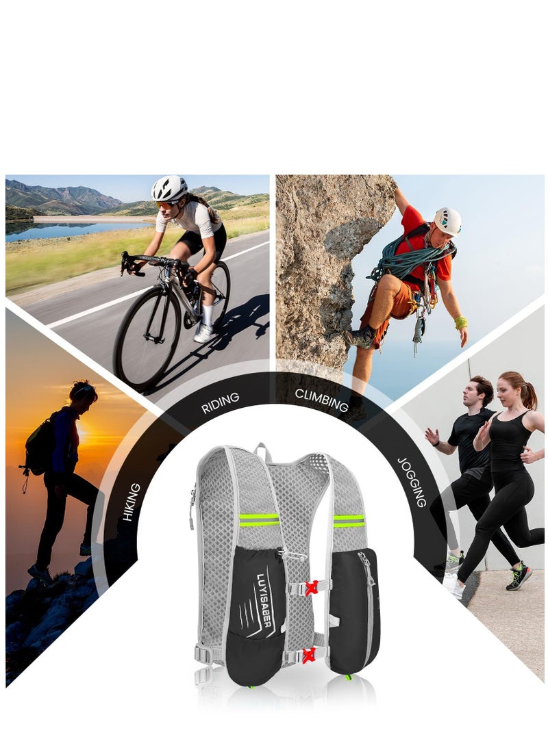 Running Backpack, Lightweight Running Vest Women, Micro-Splash Resistant Surface Hydration Vest for Outdoor Cycling Marathon Running Skiing Camping Climbing Regardless of Gender