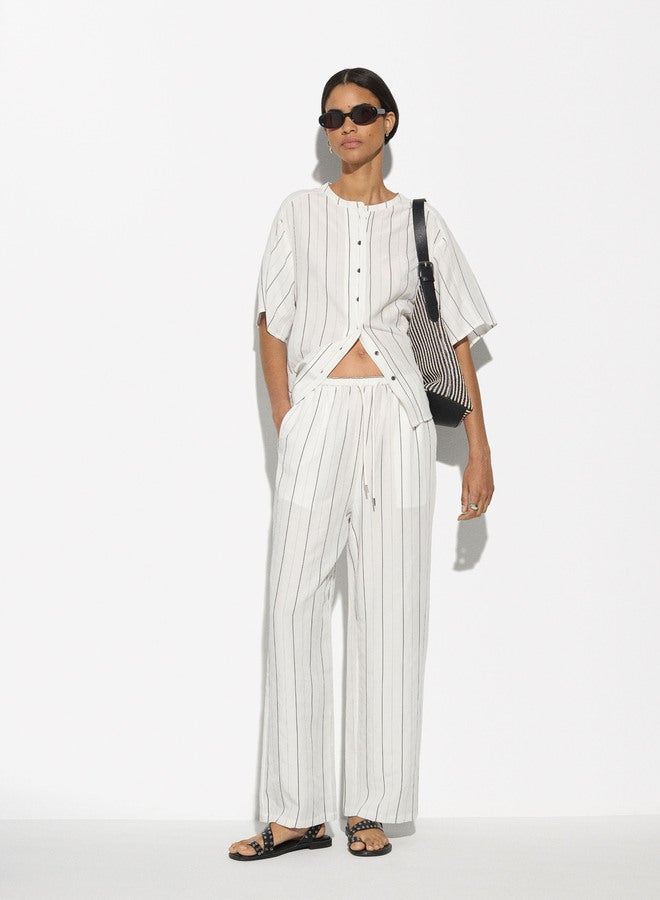 Short-Sleeved Shirt With Linen