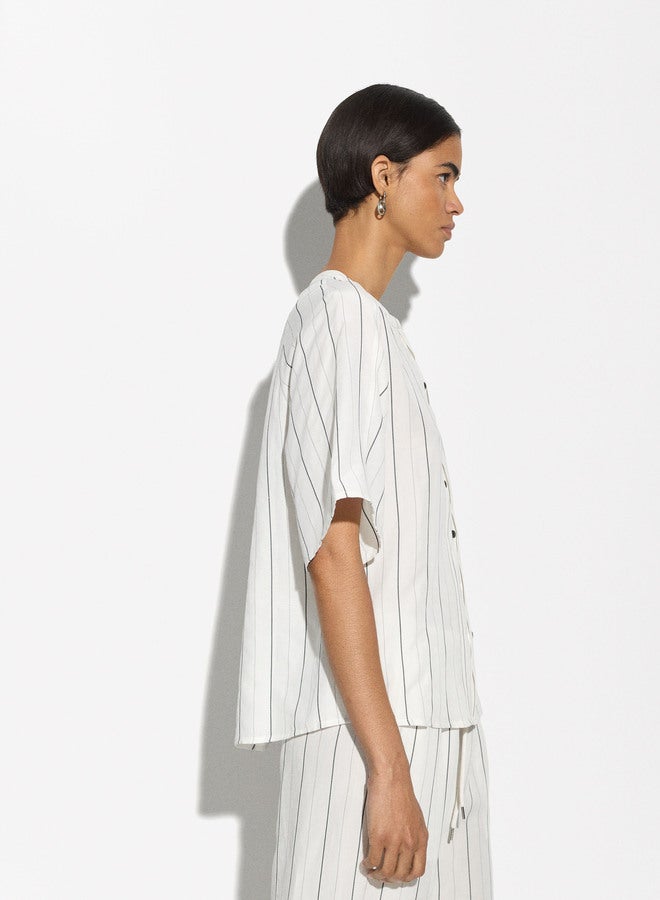 Short-Sleeved Shirt With Linen