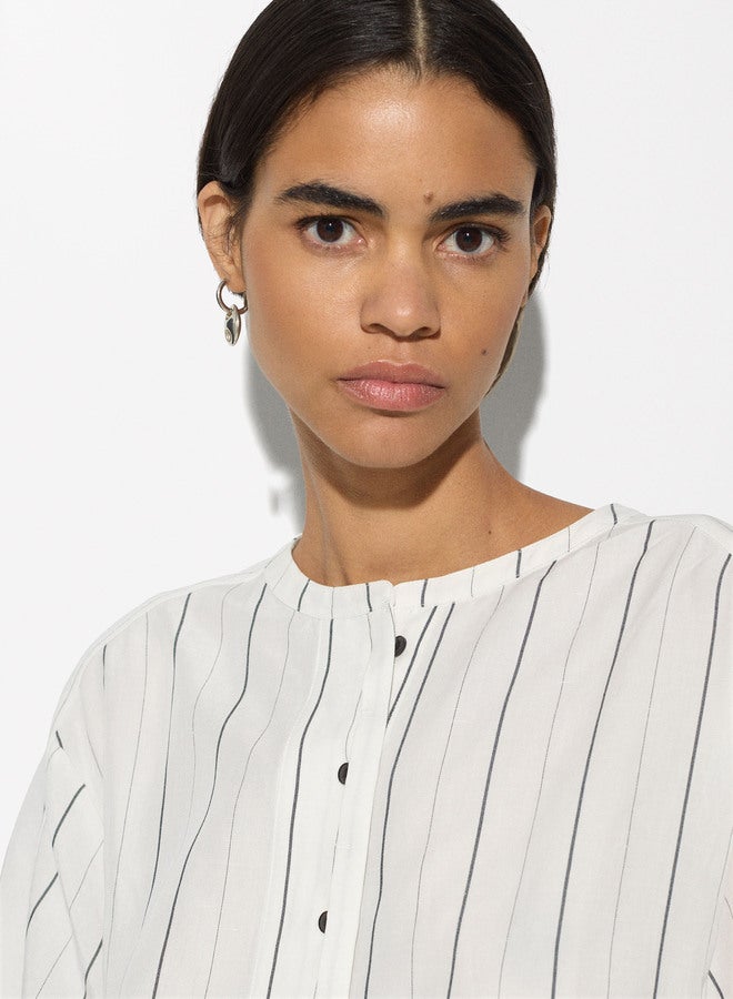 Short-Sleeved Shirt With Linen
