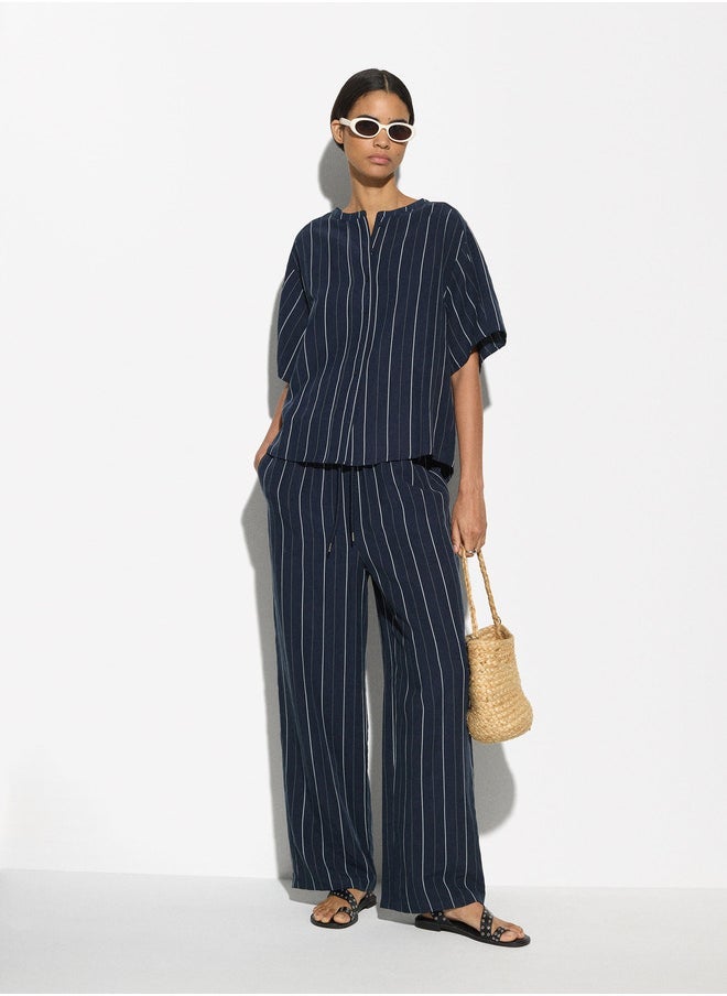 Short-Sleeved Shirt With Linen