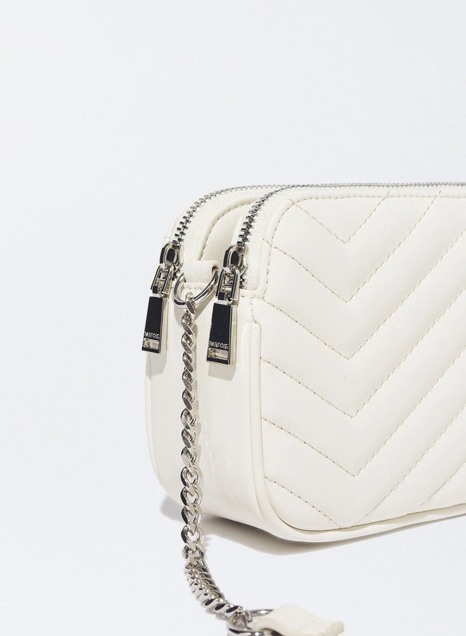 Quilted Crossbody Bag With Chain