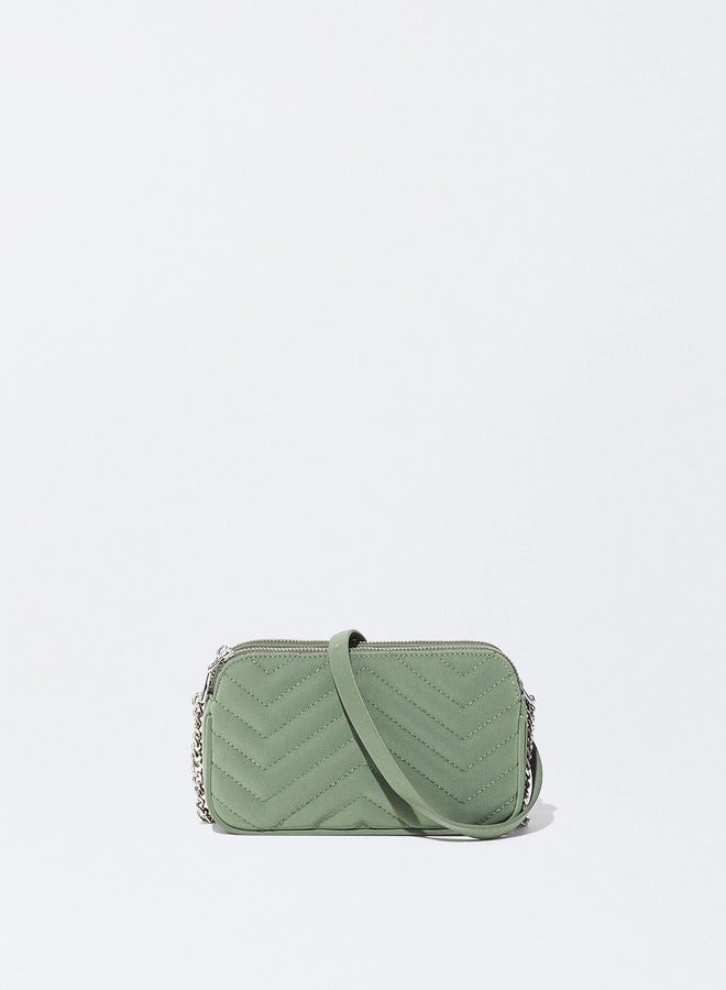 Quilted Crossbody Bag With Chain