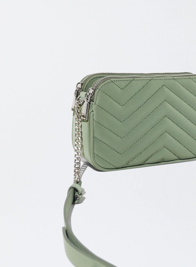 Quilted Crossbody Bag With Chain