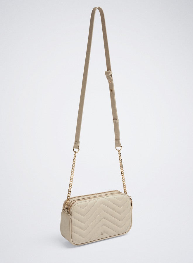 Quilted Crossbody Bag With Chain