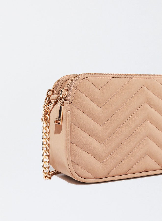 Quilted Crossbody Bag With Chain