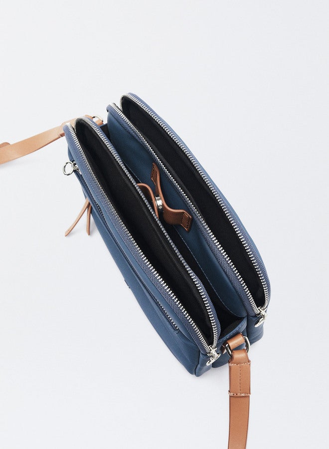 Nylon-Effect Crossbody Bag