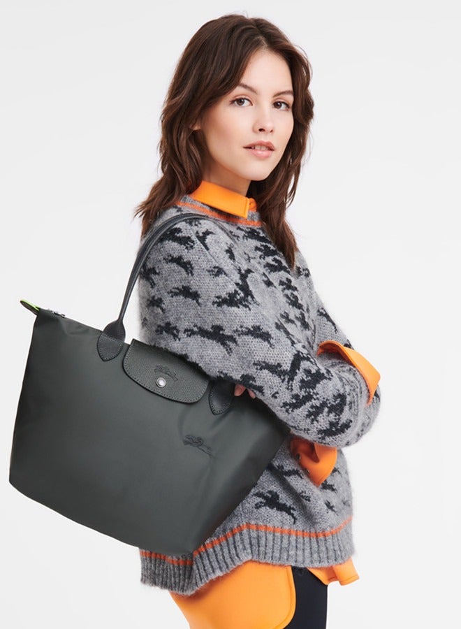 Champ LE PLIAGE GREEN series women's classic fashion Multi functional Medium travel bag dumpling bag handbag shopping bag long handle shoulder bag Graphite grey