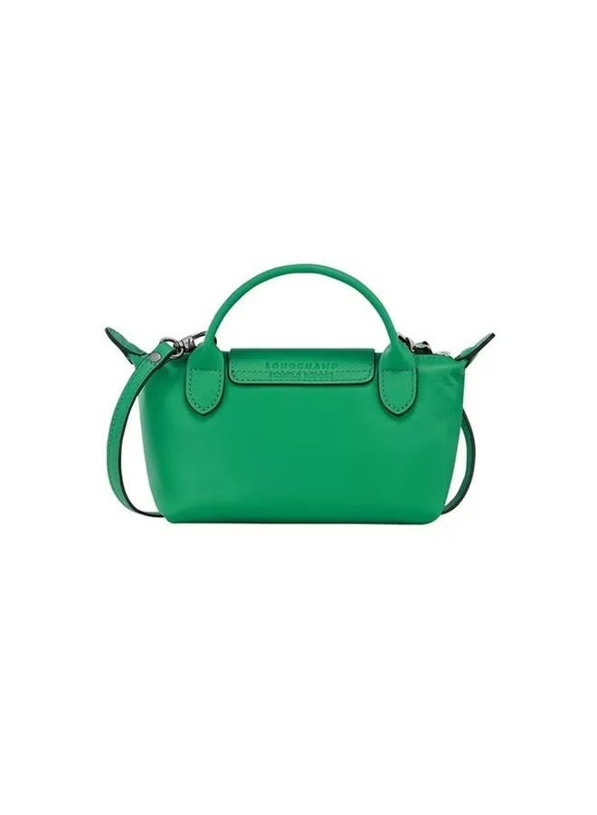 Champ Women's Classic Fashion Versatile Mini Makeup Bag, LongChamp Handbag, Shoulder Bag, Handheld Small Bag Grass Green