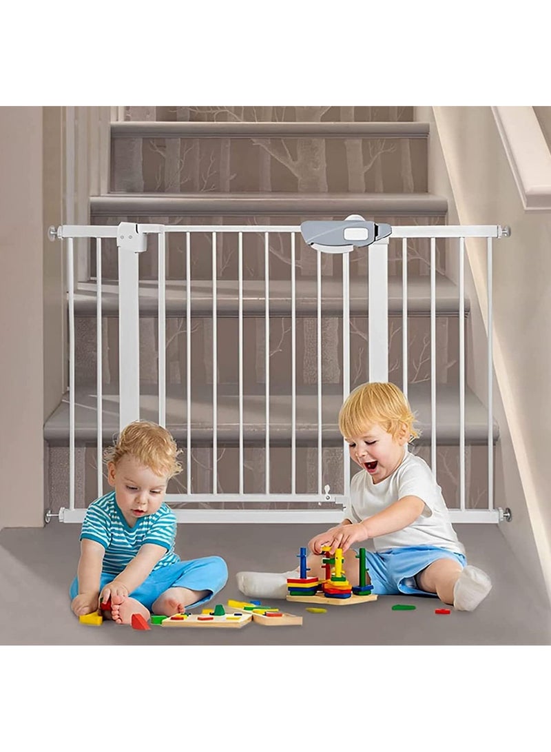 Baby Gate for Stairs & Doorways, Extra Wide Baby Safety Door Gates,Pet Dog Gate, Auto Close Pressure Mounted Walk Thru Child Gate,NO Drilling