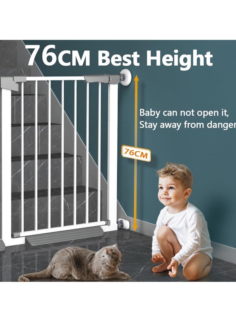 Baby Gate for Stairs & Doorways, Extra Wide Baby Safety Door Gates,Pet Dog Gate, Auto Close Pressure Mounted Walk Thru Child Gate,NO Drilling