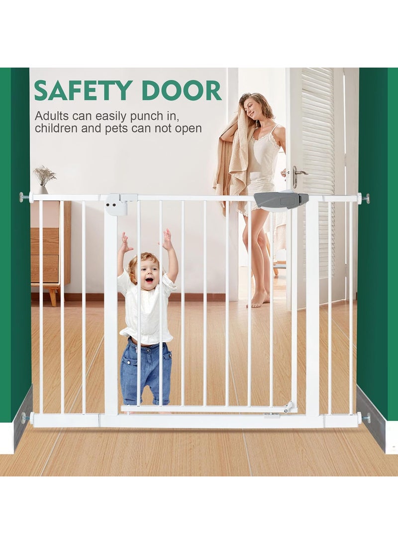 Baby Gate for Stairs & Doorways, Extra Wide Baby Safety Door Gates,Pet Dog Gate, Auto Close Pressure Mounted Walk Thru Child Gate,NO Drilling