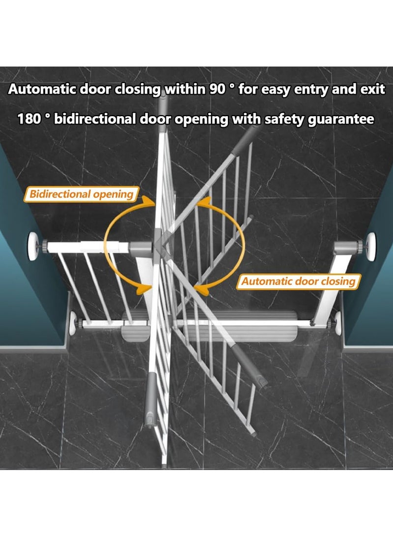 Baby Gate for Stairs & Doorways, Extra Wide Baby Safety Door Gates,Pet Dog Gate, Auto Close Pressure Mounted Walk Thru Child Gate,NO Drilling