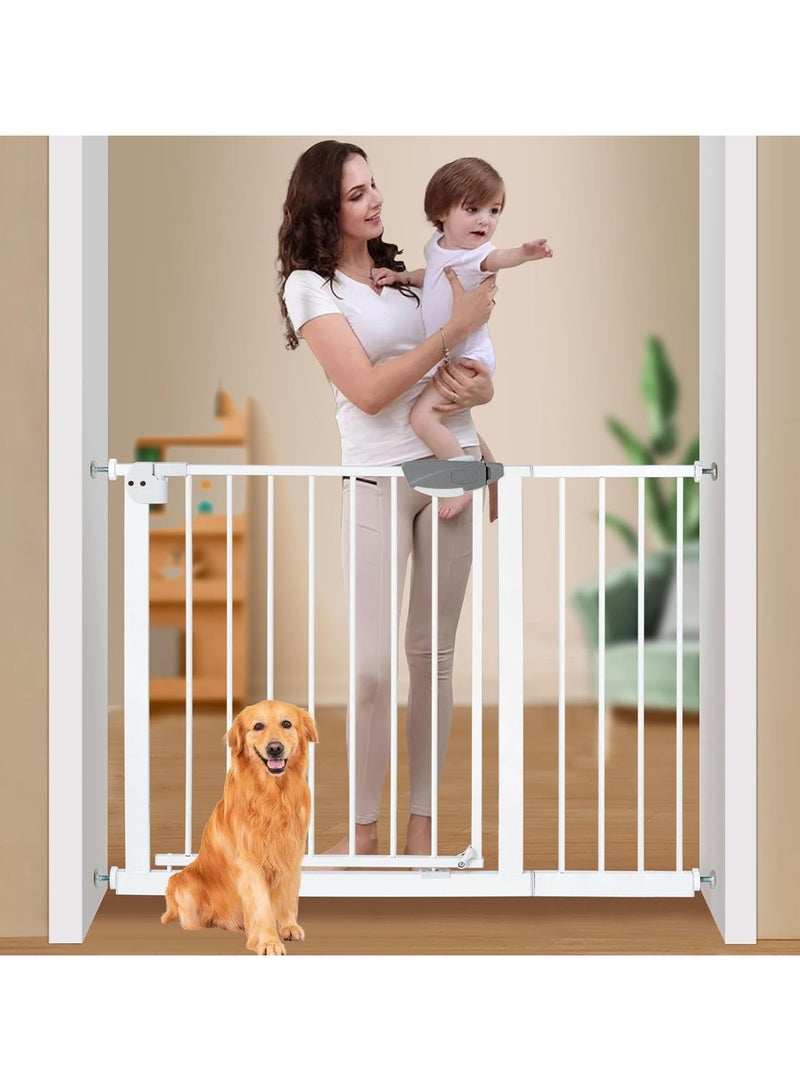 Baby Gate for Stairs & Doorways, Extra Wide Baby Safety Door Gates,Pet Dog Gate, Auto Close Pressure Mounted Walk Thru Child Gate,NO Drilling