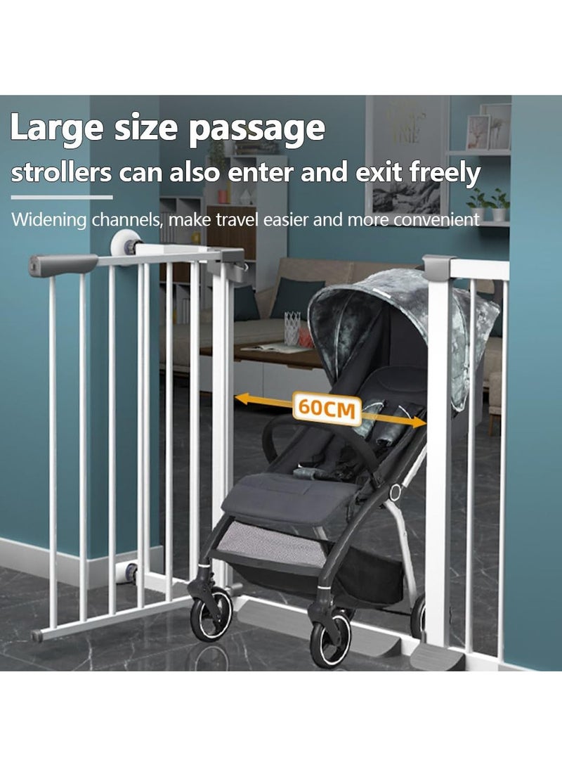 Baby Gate for Stairs & Doorways, Extra Wide Baby Safety Door Gates,Pet Dog Gate, Auto Close Pressure Mounted Walk Thru Child Gate,NO Drilling