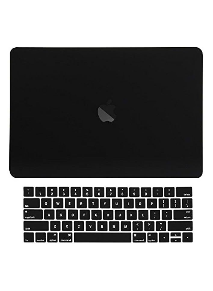 Rubberized Matte Hard Cover for Apple MacBook Pro A1989 A1706/A1708 (Black, 13in)