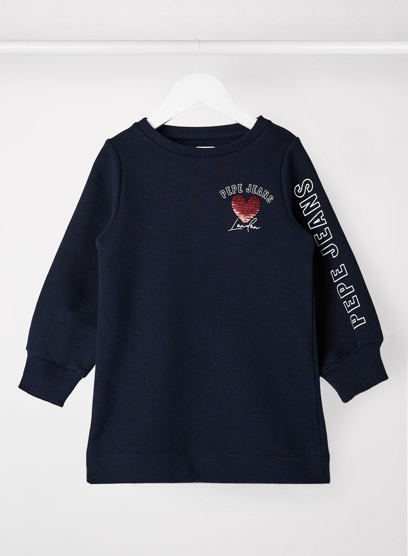 Kids/Teen Gea Sweatshirt Dress Navy