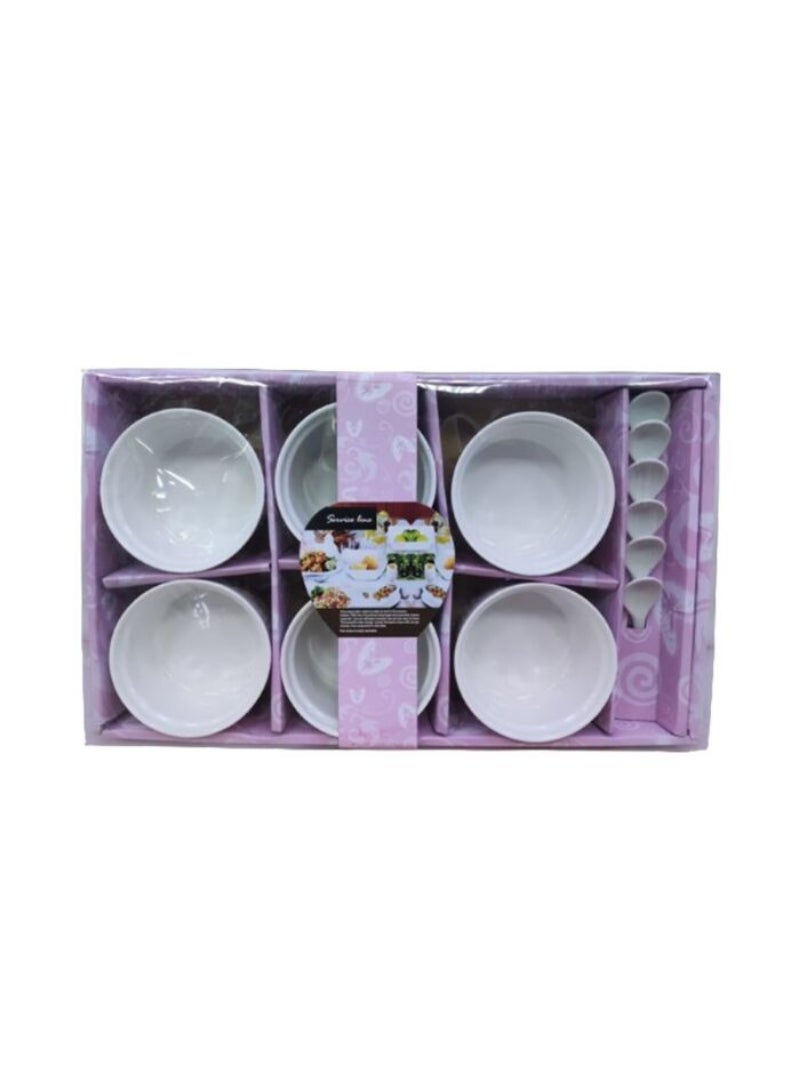 Plate With Spoon 6Pc 8.5Cm