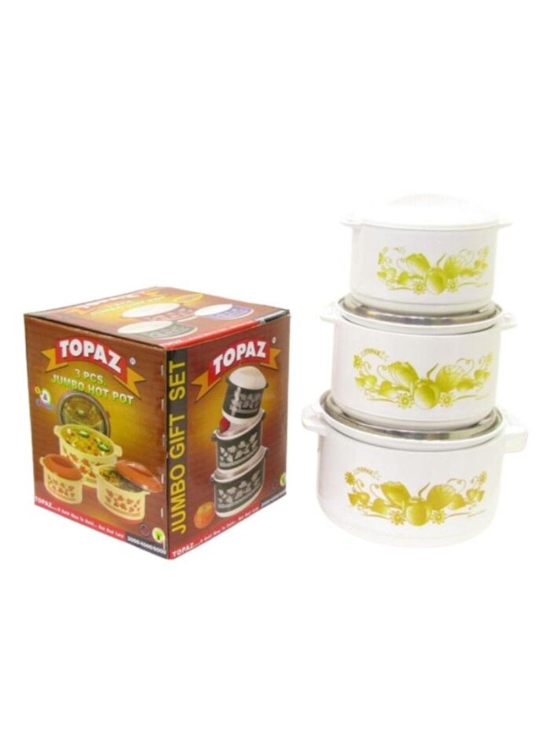 Jumbo Hotpot 3Pc 2000 4000 6000Ml White