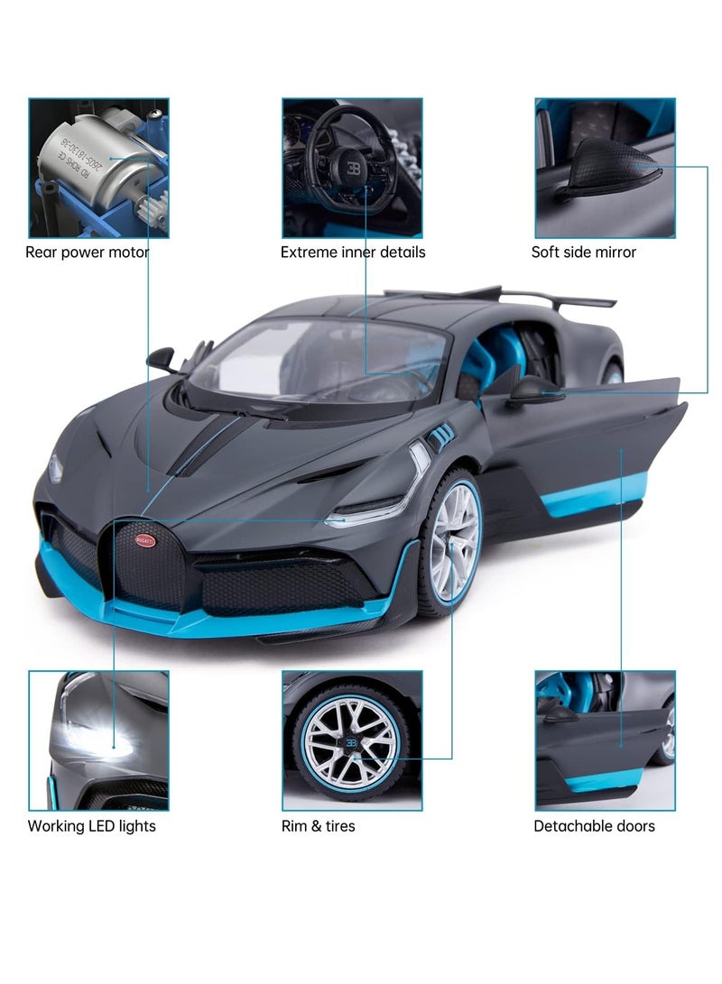 Remote Control Cars 1/14 Scale Officially Licensed RC Series Bugatti Divo, Electric Sport Racing Hobby Toy Car Model Vehicle for Boys and Girls Teens and Adults Gift - Grey