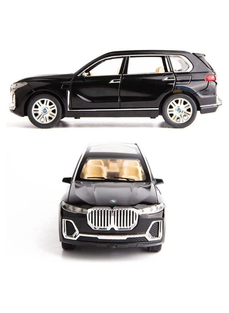 BMW X7 Diecast Car 1:32 Alloy Model - Simulation with Sound & Light, Pull Back Function | Black | Perfect Toy Gift