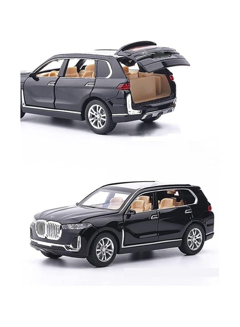 BMW X7 Diecast Car 1:32 Alloy Model - Simulation with Sound & Light, Pull Back Function | Black | Perfect Toy Gift