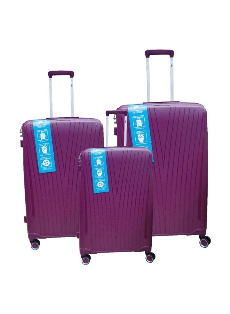 Solo Durable 3 Piece Luggage Set With Spacious Compartments