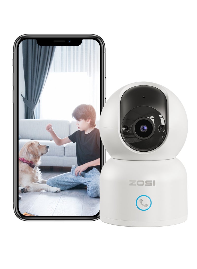 ZOSI C518 2K 3MP Pan/Tilt Security Camera,360° Views Baby/Pet Dog Monitor,2.4G/5G Dual-Band WiFi Indoor Cam with App,Smart Person Detection,2 Way Aud,Cloud & SD Card Storage,Works with Alexa