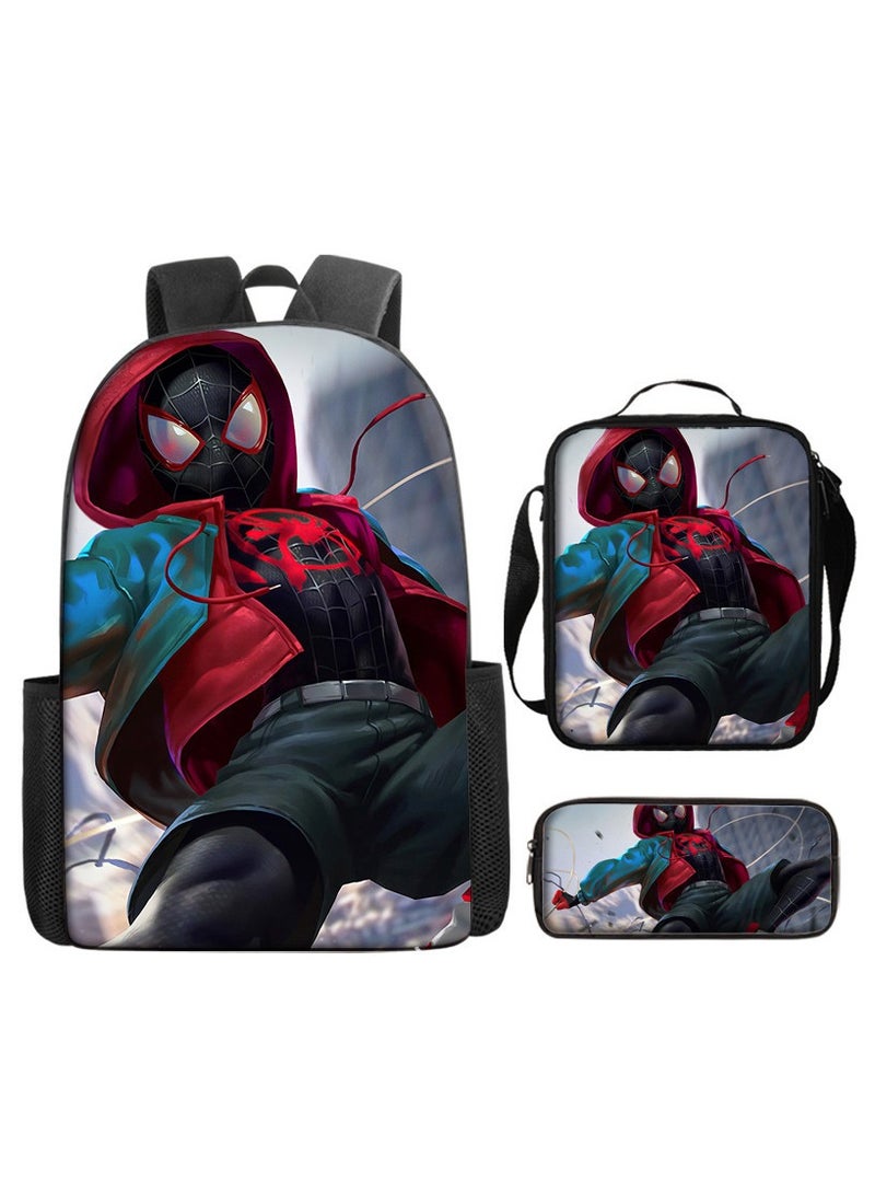 Spiderman Hero Cartoon Backpack Three-Piece Set 29*42*16cm