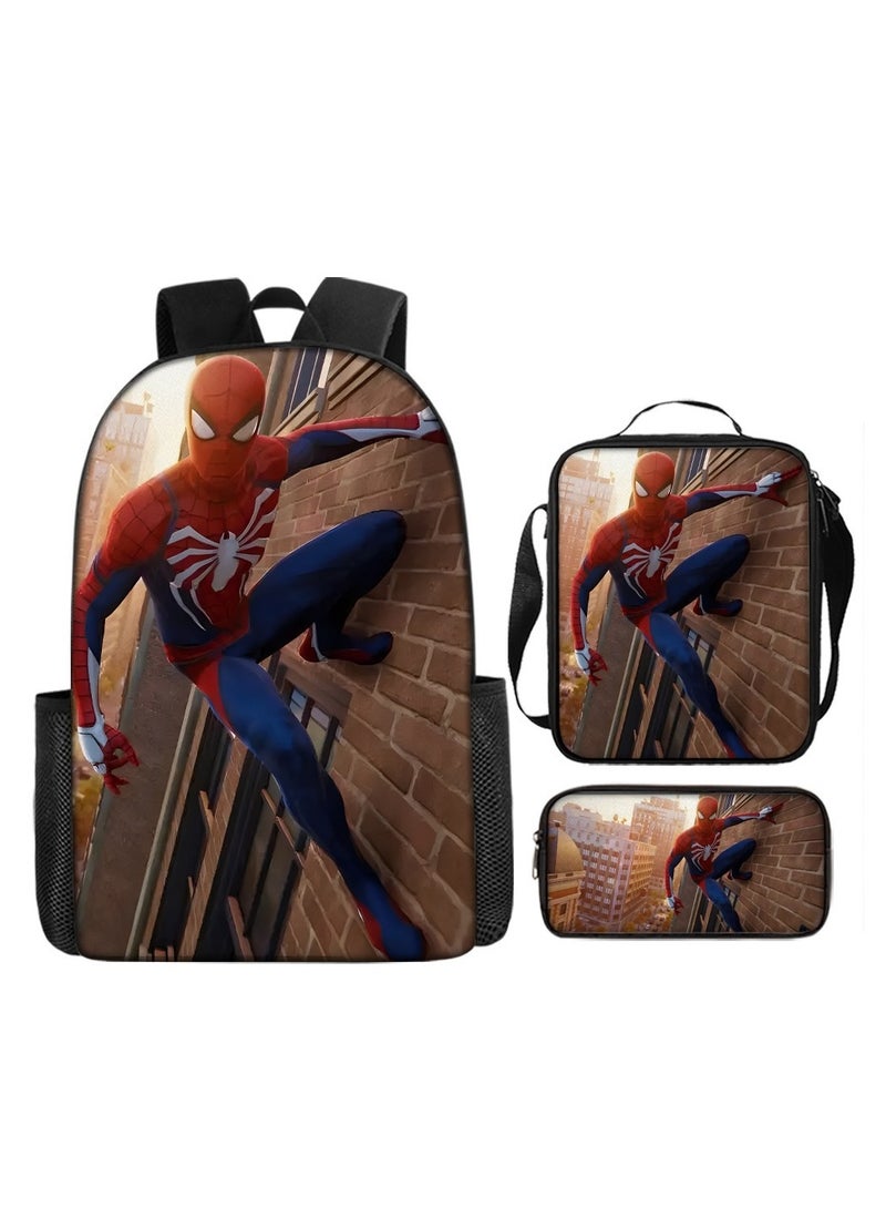 Spider-Man Student Backpack Three-Piece Set 29*16*42cm