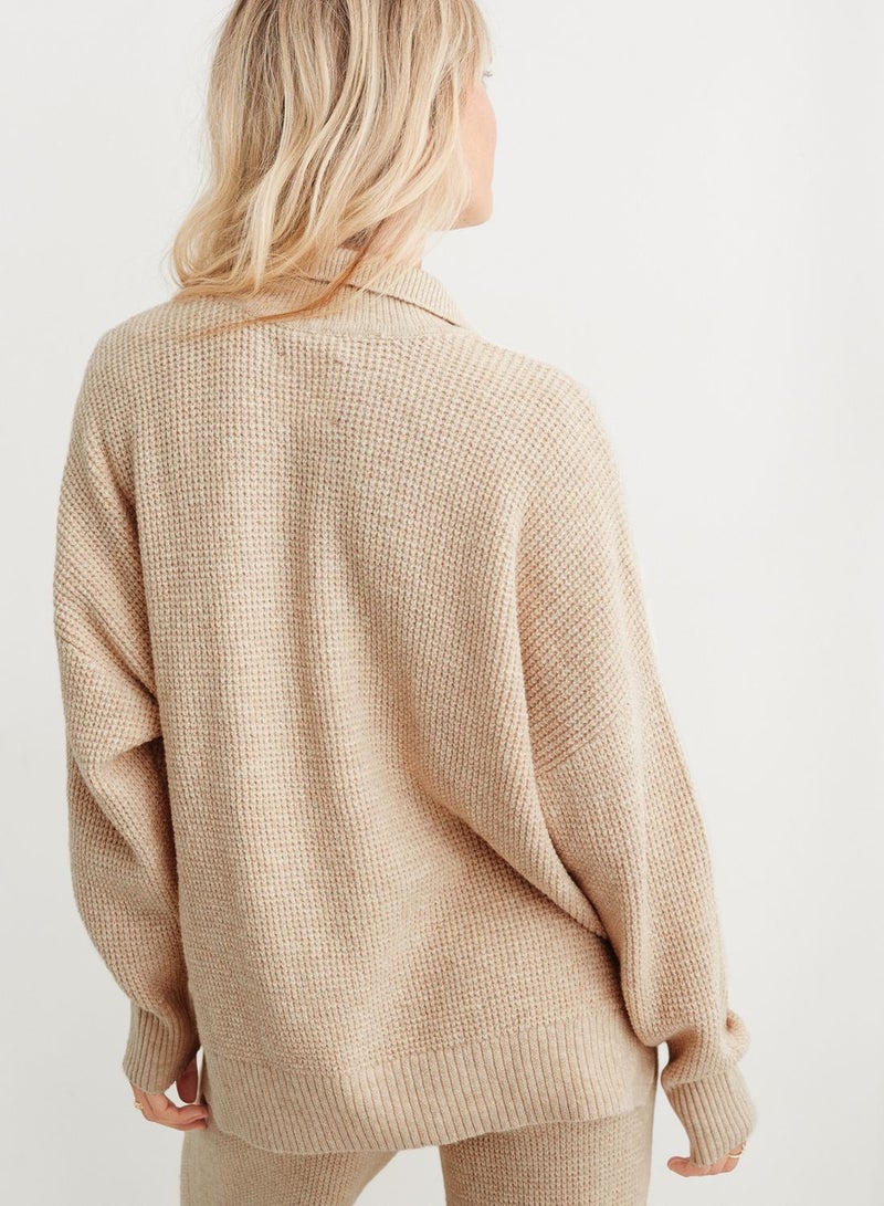 Polo Neck Knitted Sweater