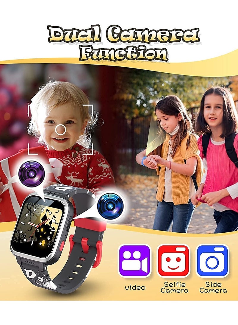 Kids Smart Watch,Multifunction Rechargeable Touch Screen Toddler Watch,Gaming and Music Player Educational Toys, Birthday Gifts for Girls Boys Ages 6-12(Black)