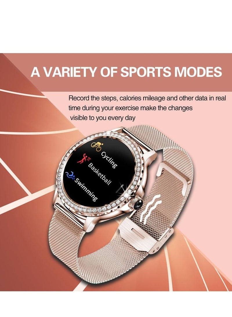 Smart Watch for Women IP68 Waterproof Multiple sports modes Fitness Watches(Gold)