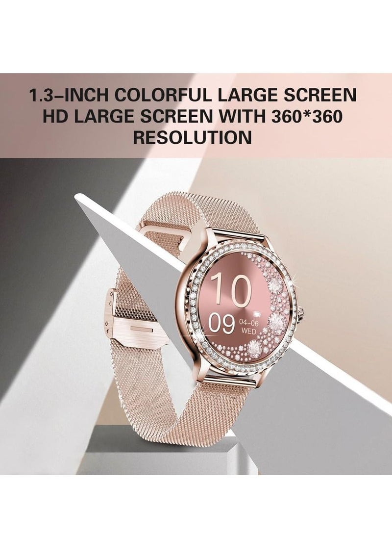 Smart Watch for Women IP68 Waterproof Multiple sports modes Fitness Watches(Gold)