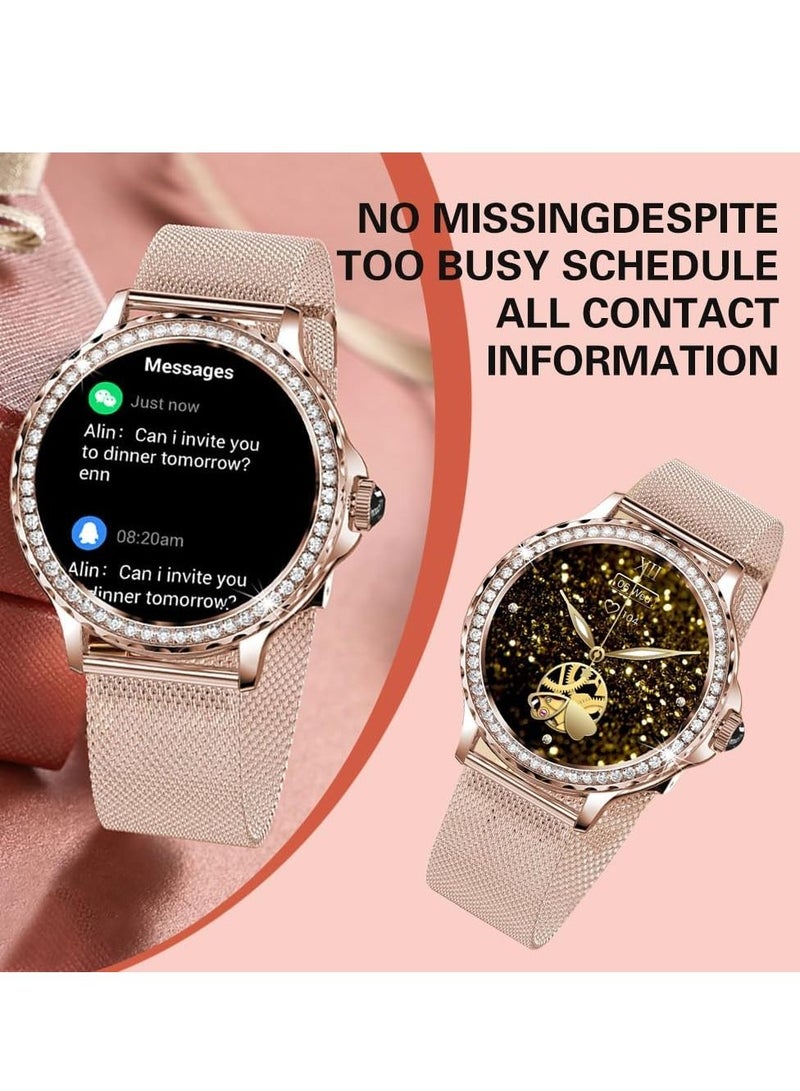 Smart Watch for Women IP68 Waterproof Multiple sports modes Fitness Watches(Gold)