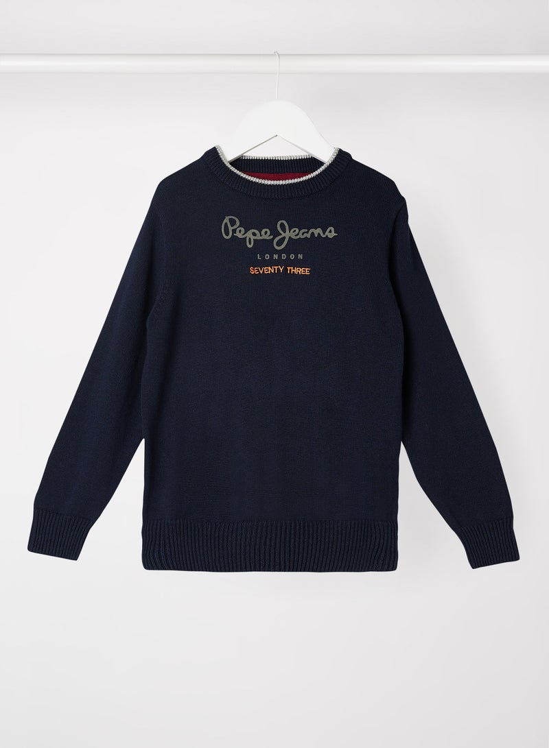 Kids Michael Logo Sweater Blue