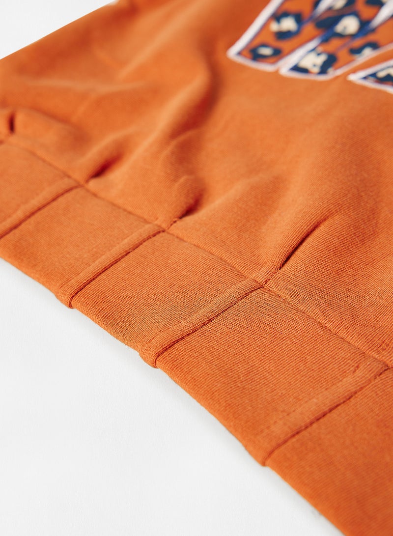 Kids/Teen Slogan Print Sweater Orange