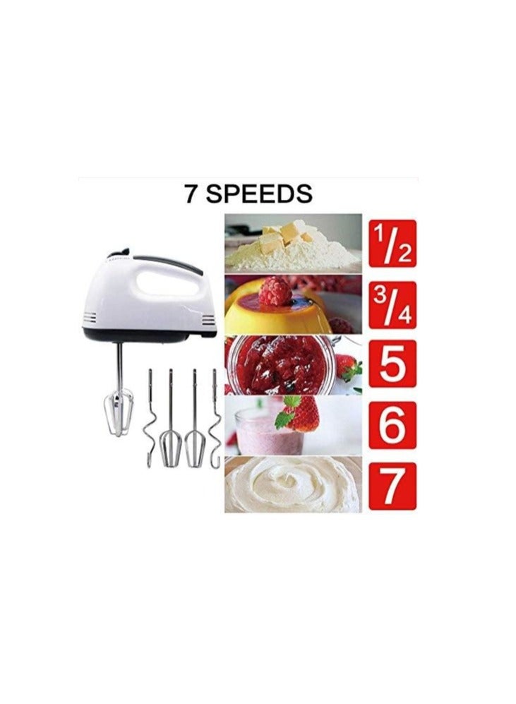 Multifunctional daily use Hand Mixer for Egg Beater Electric Hand Mixer, Blender, Beater and Cream Maker with 7 Speed Control, 2 Dough Hooks and 2 Beaters Kitchen Handheld Food Processor