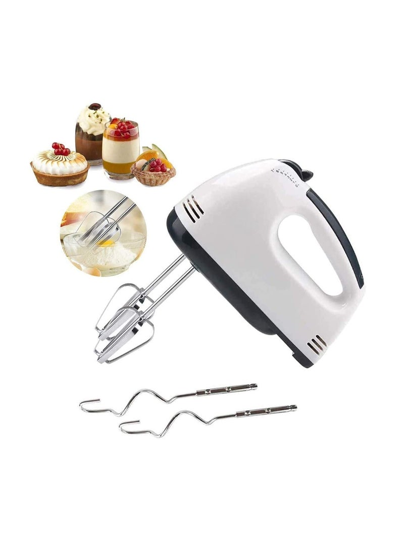 Multifunctional daily use Hand Mixer for Egg Beater Electric Hand Mixer, Blender, Beater and Cream Maker with 7 Speed Control, 2 Dough Hooks and 2 Beaters Kitchen Handheld Food Processor