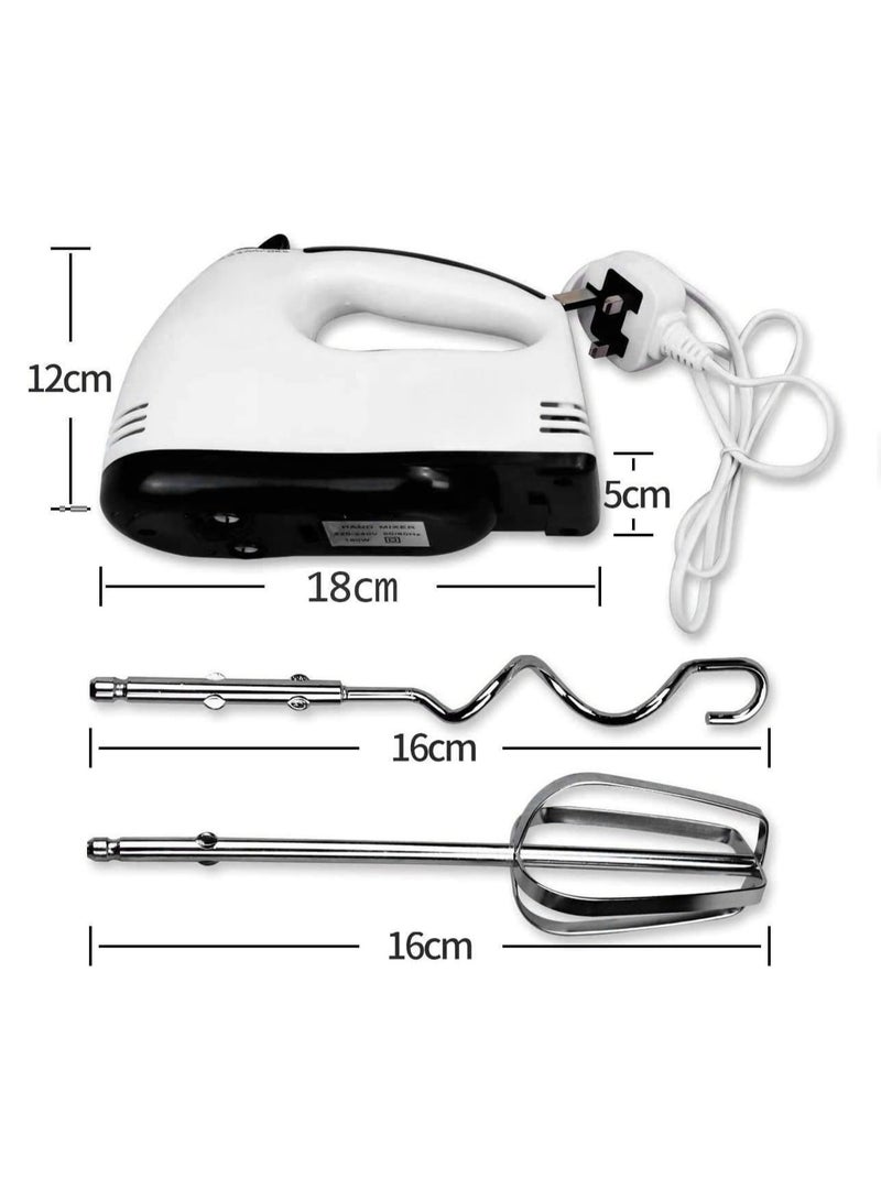 Multifunctional daily use Hand Mixer for Egg Beater Electric Hand Mixer, Blender, Beater and Cream Maker with 7 Speed Control, 2 Dough Hooks and 2 Beaters Kitchen Handheld Food Processor