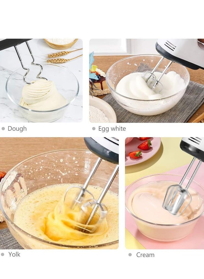 Multifunctional daily use Hand Mixer for Egg Beater Electric Hand Mixer, Blender, Beater and Cream Maker with 7 Speed Control, 2 Dough Hooks and 2 Beaters Kitchen Handheld Food Processor