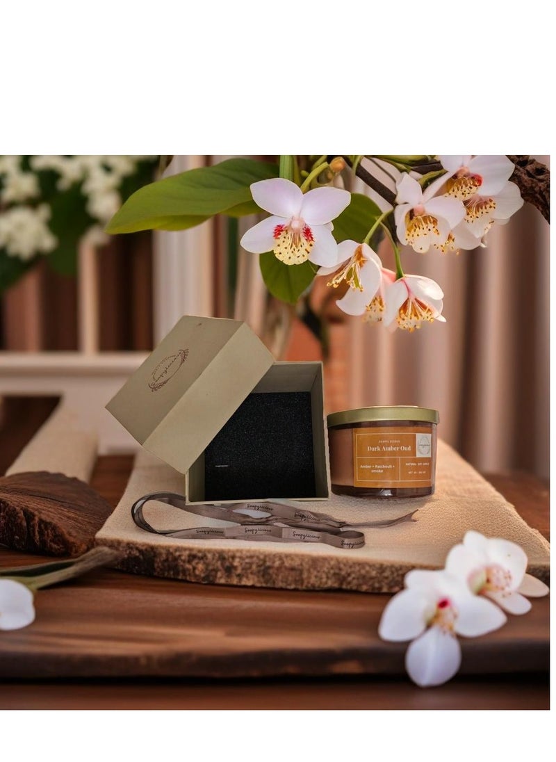 Soy wax candle - Juniper, oakmoss, fir and cedarwood  300g, Premium Gift-Ready Box Completely natural and Handmade for home and offices, non toxic, Vegan, eco-friendly