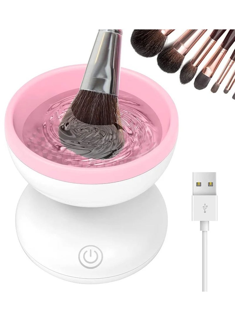 Electric Makeup Brush Cleaner, Machine Fit for All Size Brushes Automatic Spinner Machine, Makeup Brushes , Beauty Blenders, Cosmetic & Painting Brush Cleaner, Portable USB Rechargeable