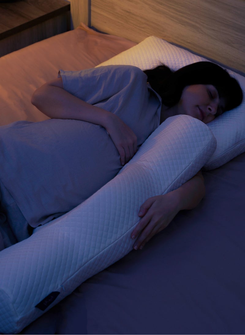 Neyam Pregnancy Pillow Support Side Sleeping, Flexible Pillow with Washable Cover, 22x 24x 29cm, 83 cm Long